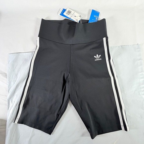 adidas Originals Pants - adidas Originals Women's HW Short Tights Black High Waisted Biker Shorts S